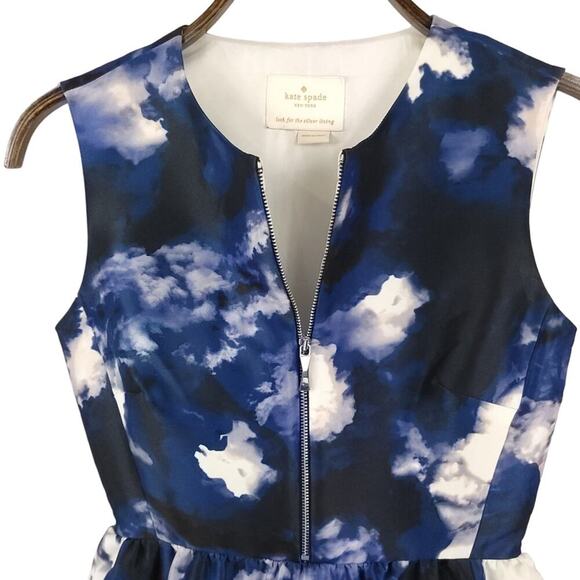 Kate Spade Joss Cloud Print Dress Blue Dusk Sheath Mini Dress - Picture 5 of 16
